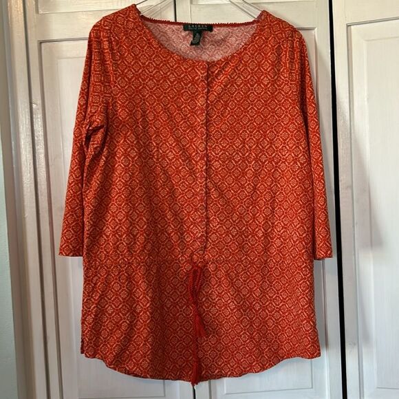 Ralph Lauren Red Patterned Tunic - Size M - Picture 6 of 6